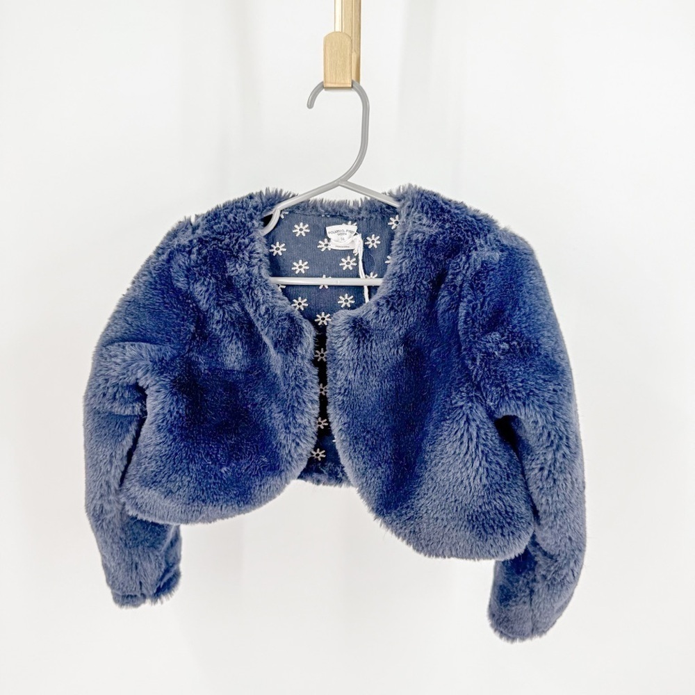 POLARN O. PYRET blue fuzzy cardigan
